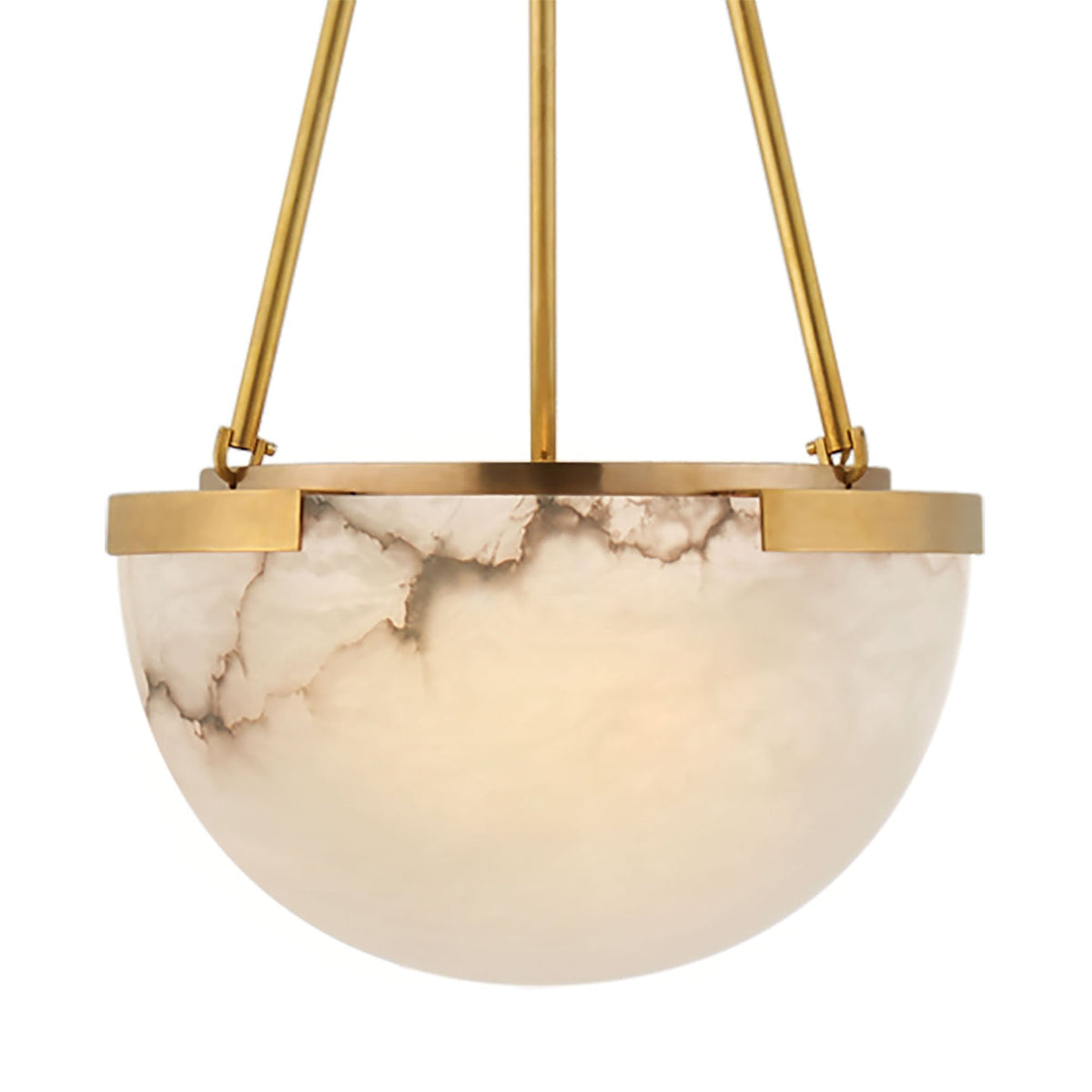 Luxe albasten kroonluchter met gouden details