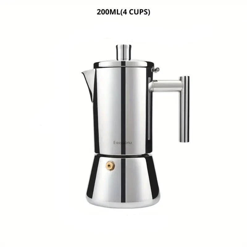 Moka italiana - Design in acciaio inossidabile - Caffè perfetto in modo facile e veloce