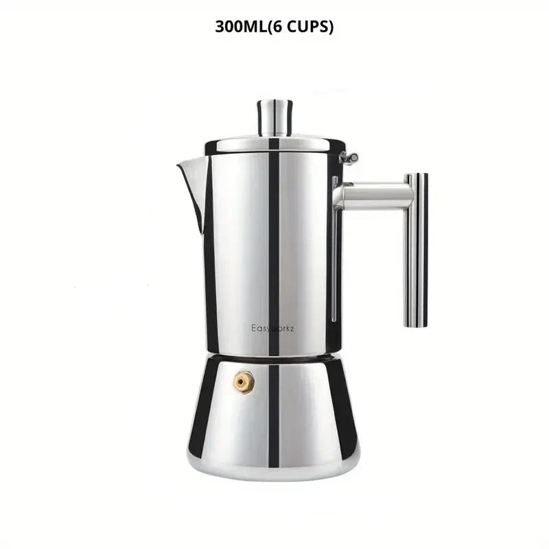 Moka italiana - Design in acciaio inossidabile - Caffè perfetto in modo facile e veloce