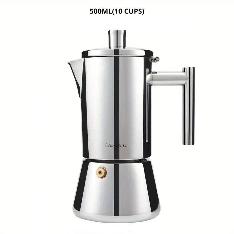 Moka italiana - Design in acciaio inossidabile - Caffè perfetto in modo facile e veloce