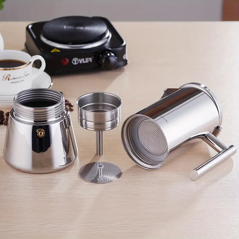 Moka italiana - Design in acciaio inossidabile - Caffè perfetto in modo facile e veloce