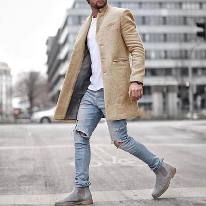 Stylový pánský kabát střední délky – Zeus