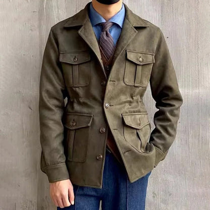 Jacket with Classic Collar and Flap Pockets