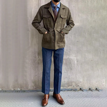 Jacket with Classic Collar and Flap Pockets