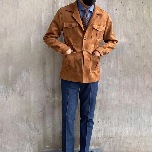 Jacket with Classic Collar and Flap Pockets