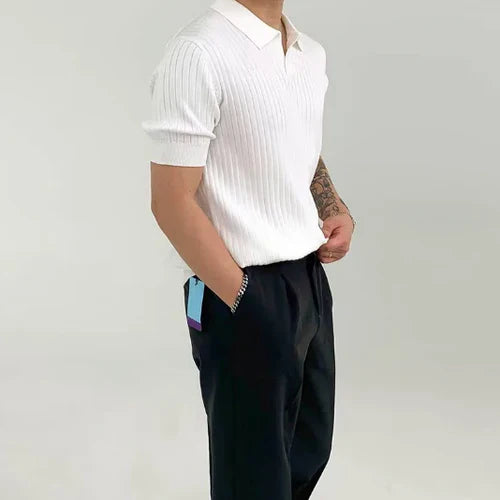 James | Ribbed Cotton Polo Shirt