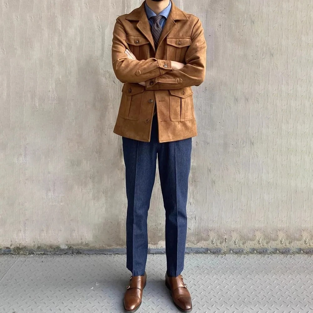Jacket with Classic Collar and Flap Pockets