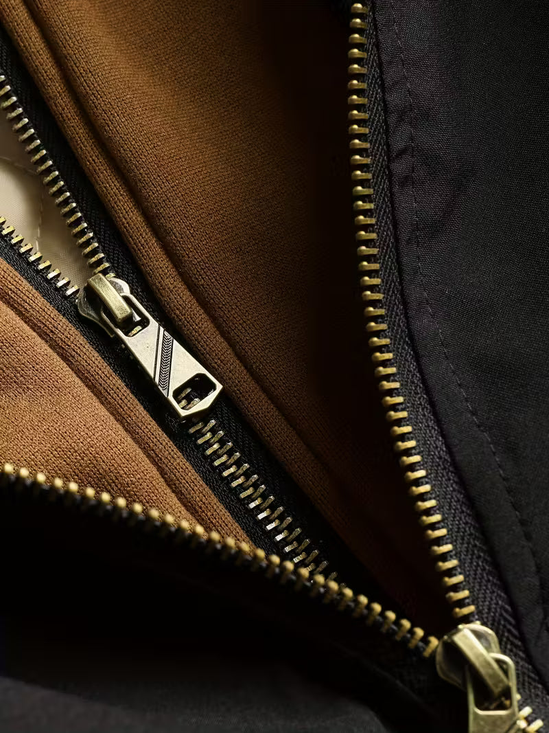 Jacket with Check Pattern and Hood