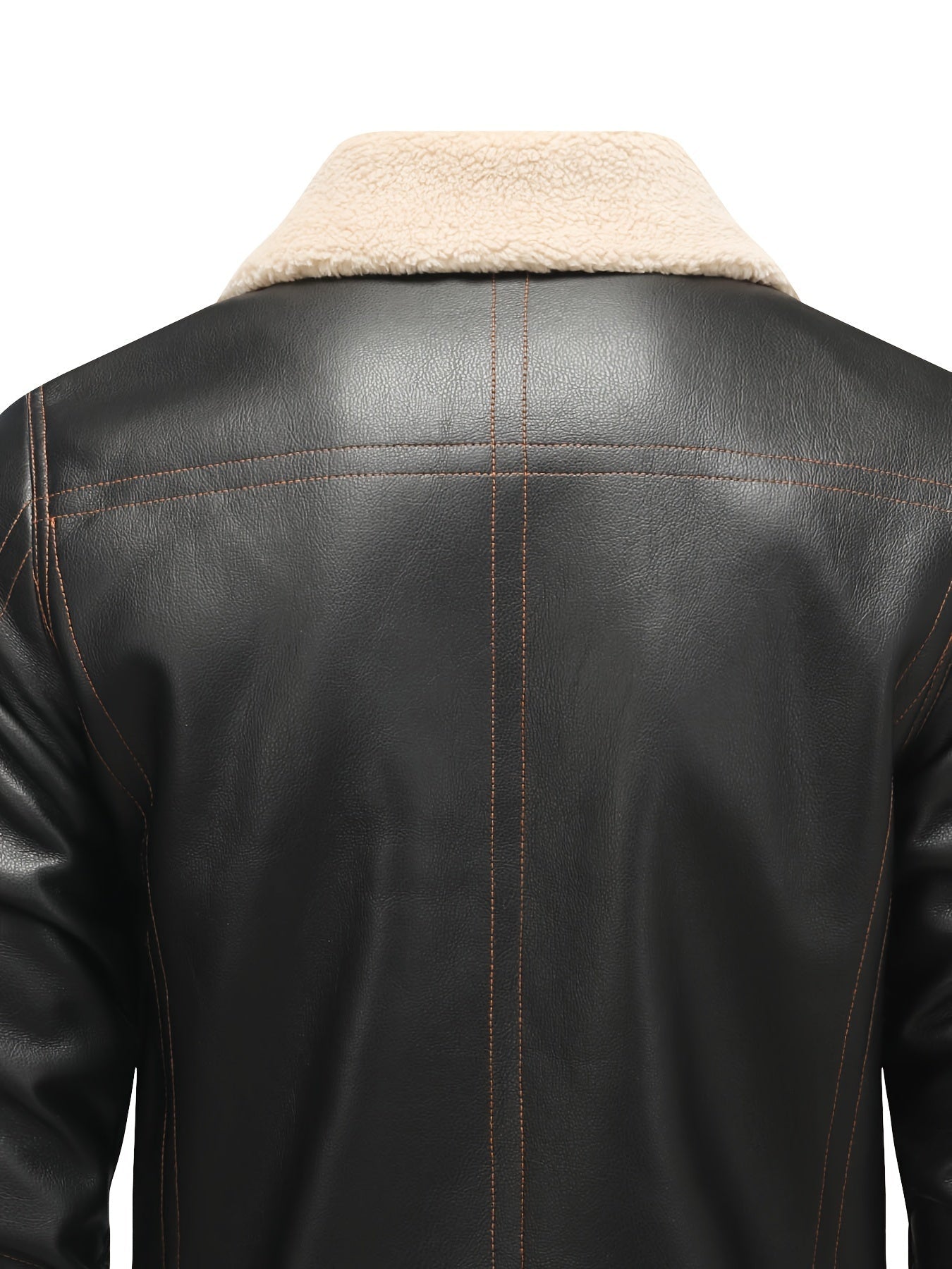 Jasper | Casual PU Leather Shearling Jacket with Lapel Collar