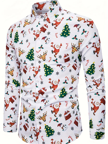 Jasper | Festive Christmas Print Long Sleeve Shirt