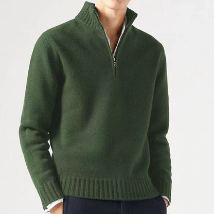 Jasper | Men's Knitted Jumper with Zip and Thick Collar