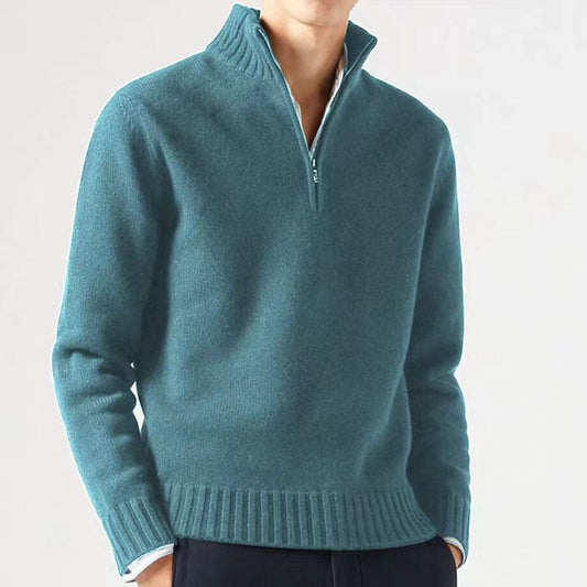 Jasper | Men's Knitted Jumper with Zip and Thick Collar