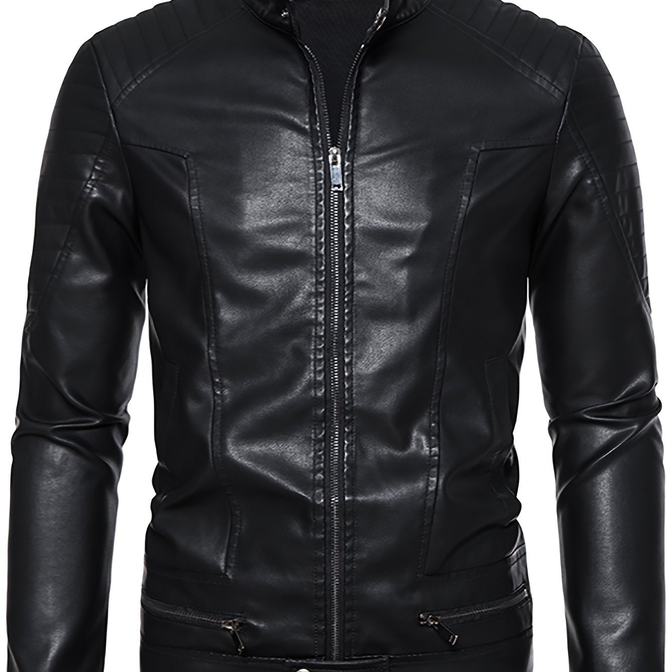 Jasper | Stylish PU Leather Men's Jacket with Stand-Up Collar