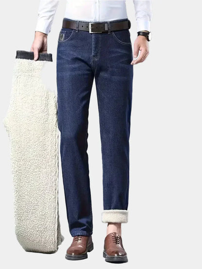 Jeans with fleece lining and regular fit
