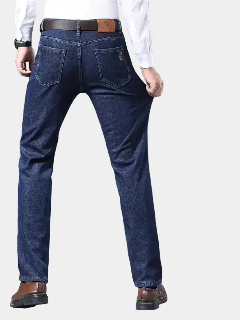 Jeans with fleece lining and regular fit