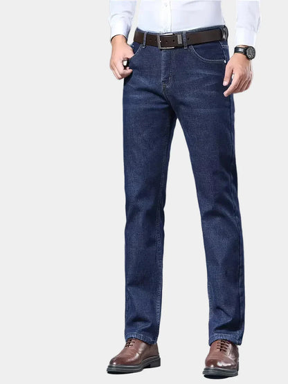 Jeans with fleece lining and regular fit