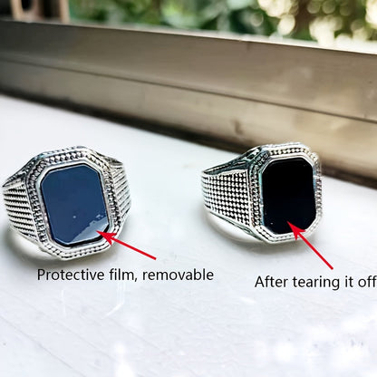 Jeroen | Black Ring with Rhinestones
