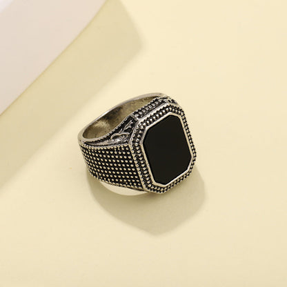 Jeroen | Black Ring with Rhinestones