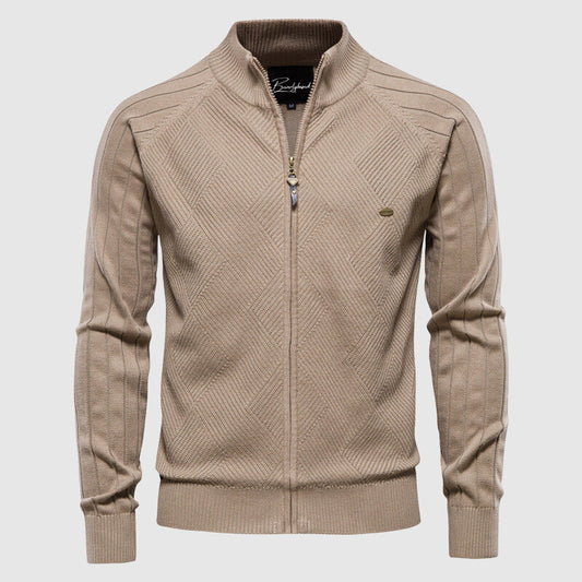Casaco de malha casual intemporal com fecho para homem – Jerico