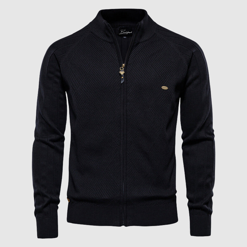 Casaco de malha casual intemporal com fecho para homem – Jerico