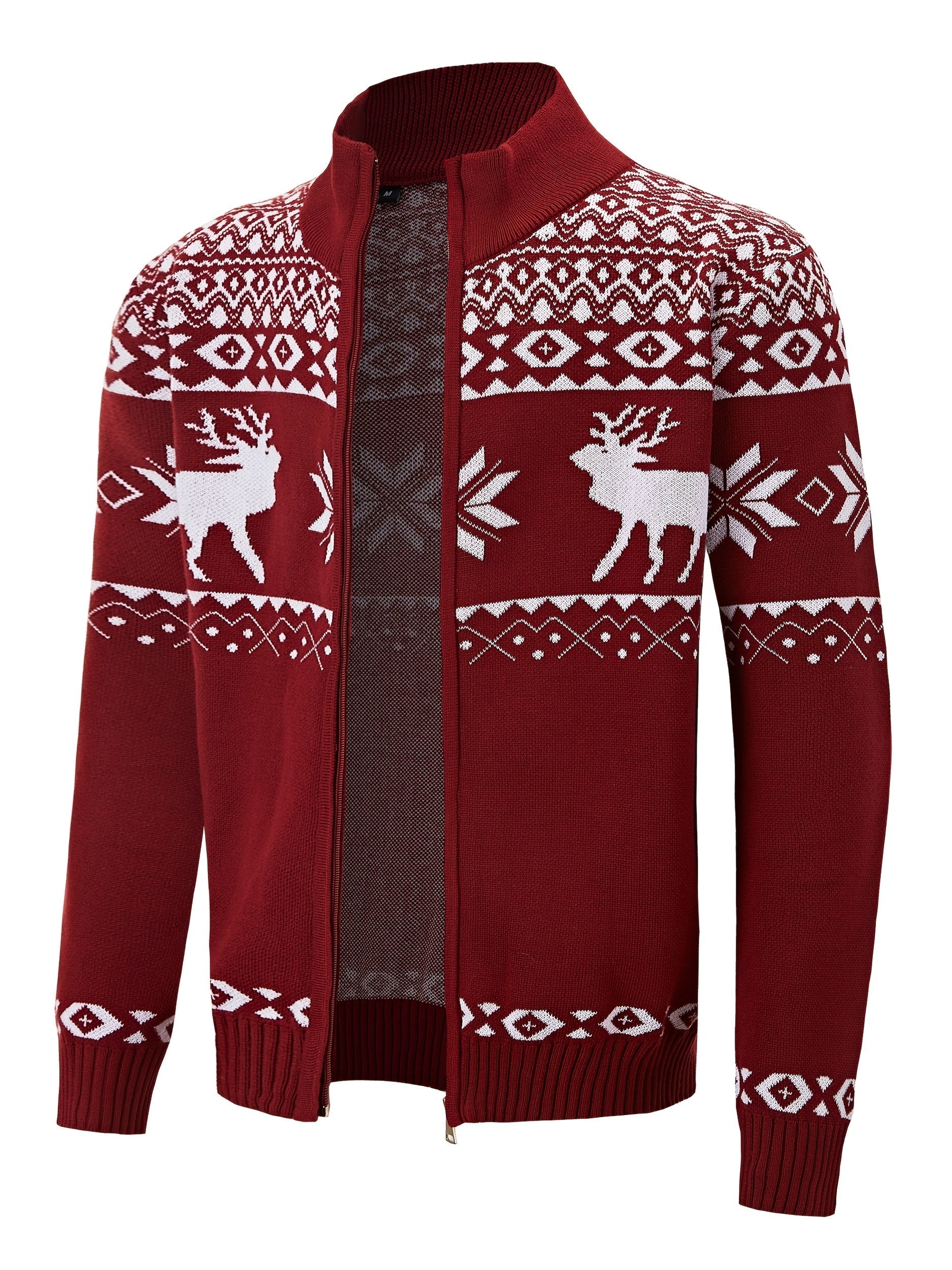 Joris | Casual knitted cardigan with reindeer pattern