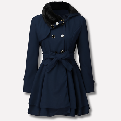 Ladies Winter Coat with Buttons and Belt – Elegance and Warmth in One