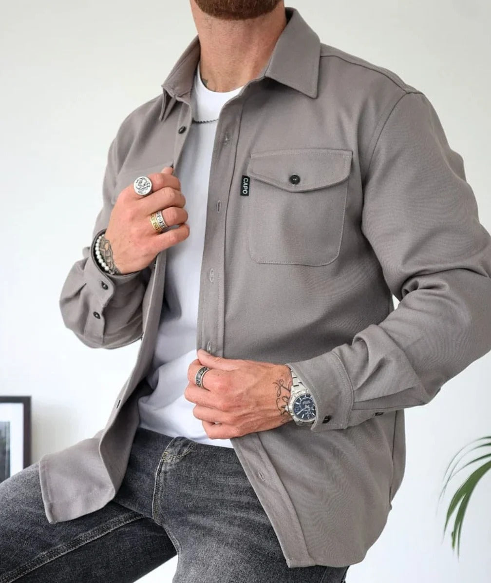 Shirt Jacket with Button Closure - Olaf