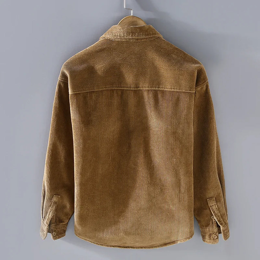 Warm Vintage Casual Men's Shirt with Fleece Lining