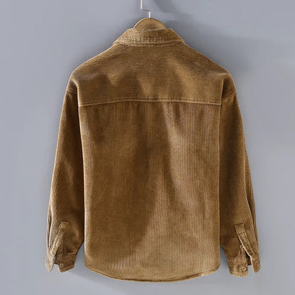 Warm Vintage Casual Men's Shirt with Fleece Lining