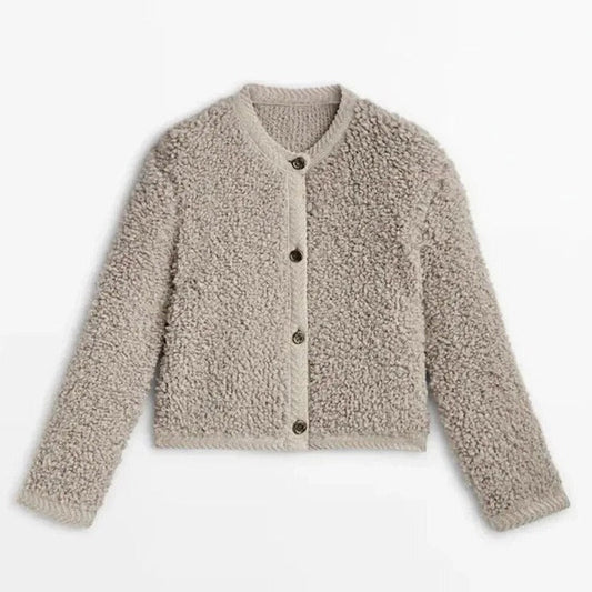 Teddy-Weste für Damen, warm und weich, mit Knöpfen und Taschen