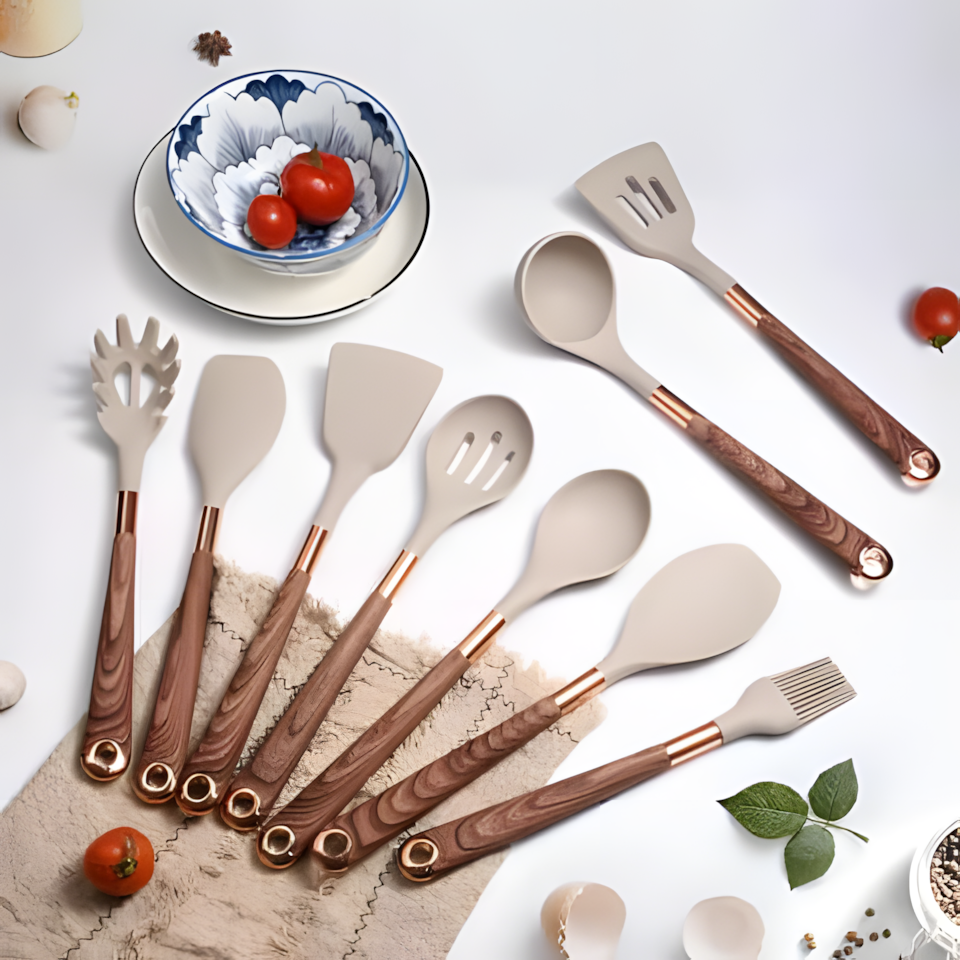 Ustensiles de cuisine en silicone résistant à la chaleur - Sans BPA - Durables et sûrs