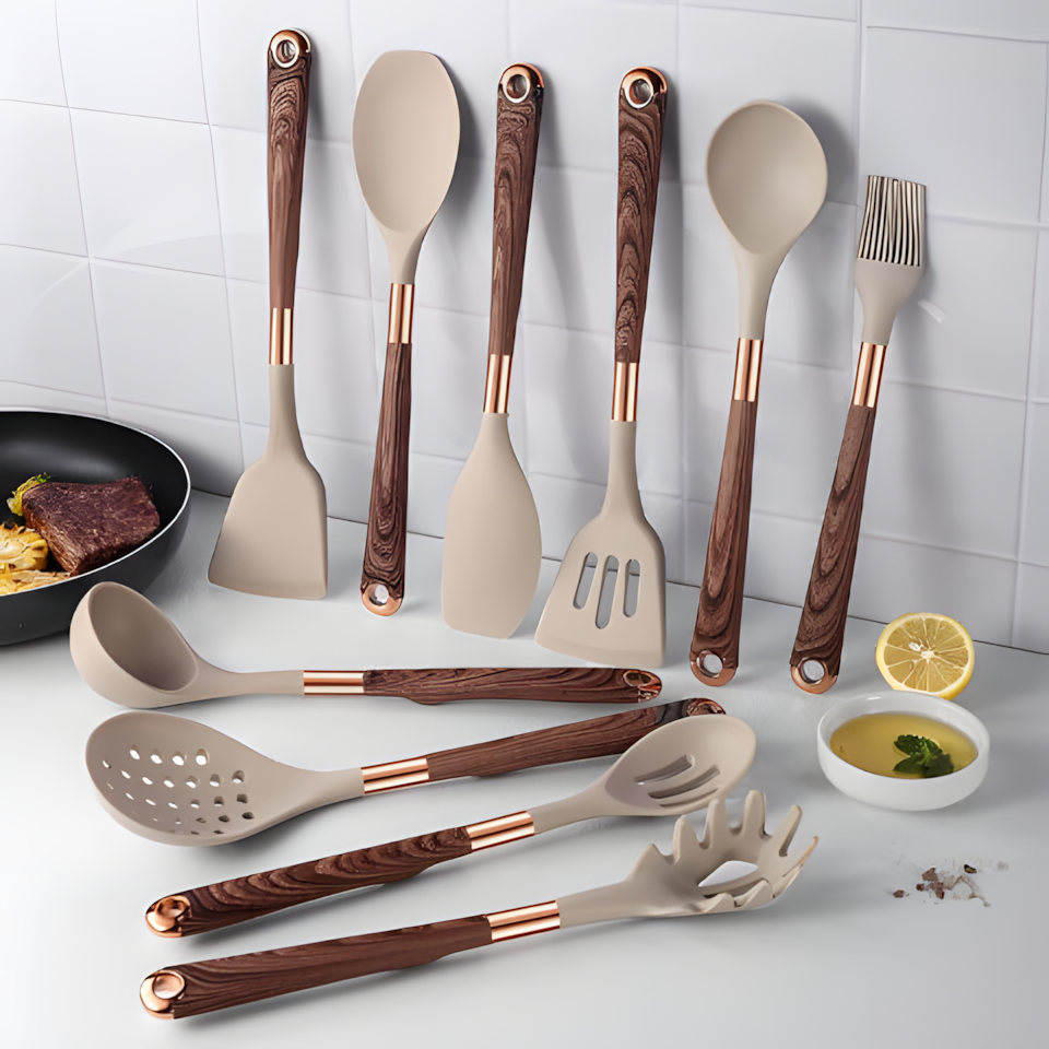 Ustensiles de cuisine en silicone résistant à la chaleur - Sans BPA - Durables et sûrs