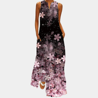 Sleeveless Summer Dress with Floral Print and Flowy Fit