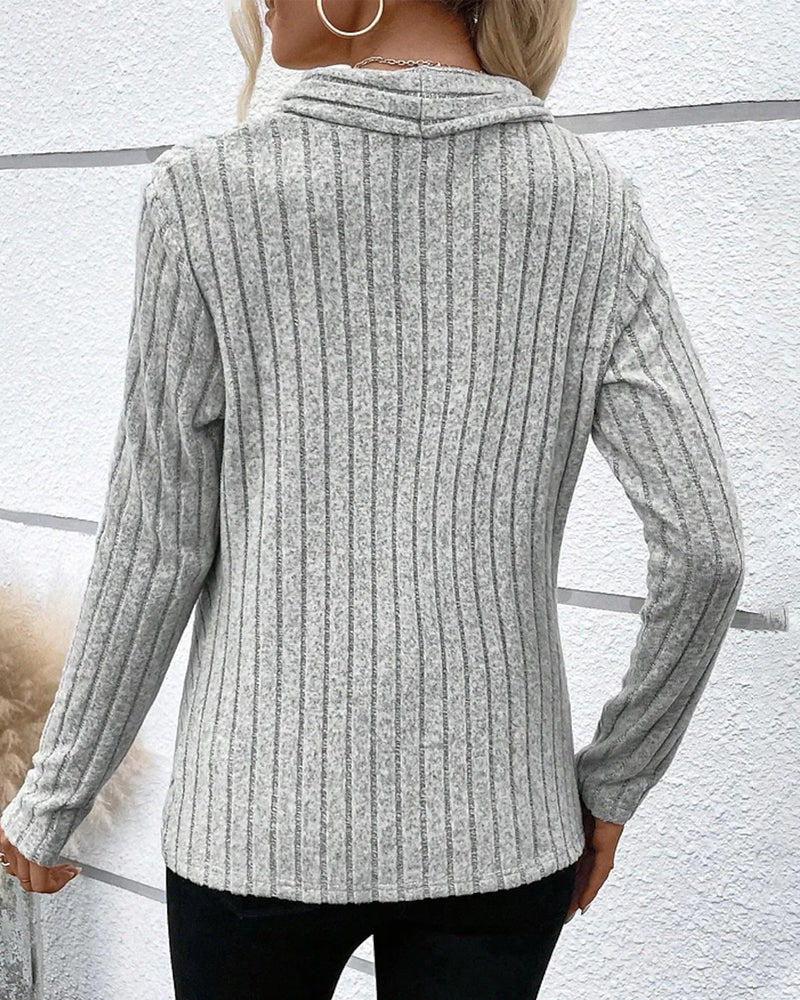 Knit top with v-neck