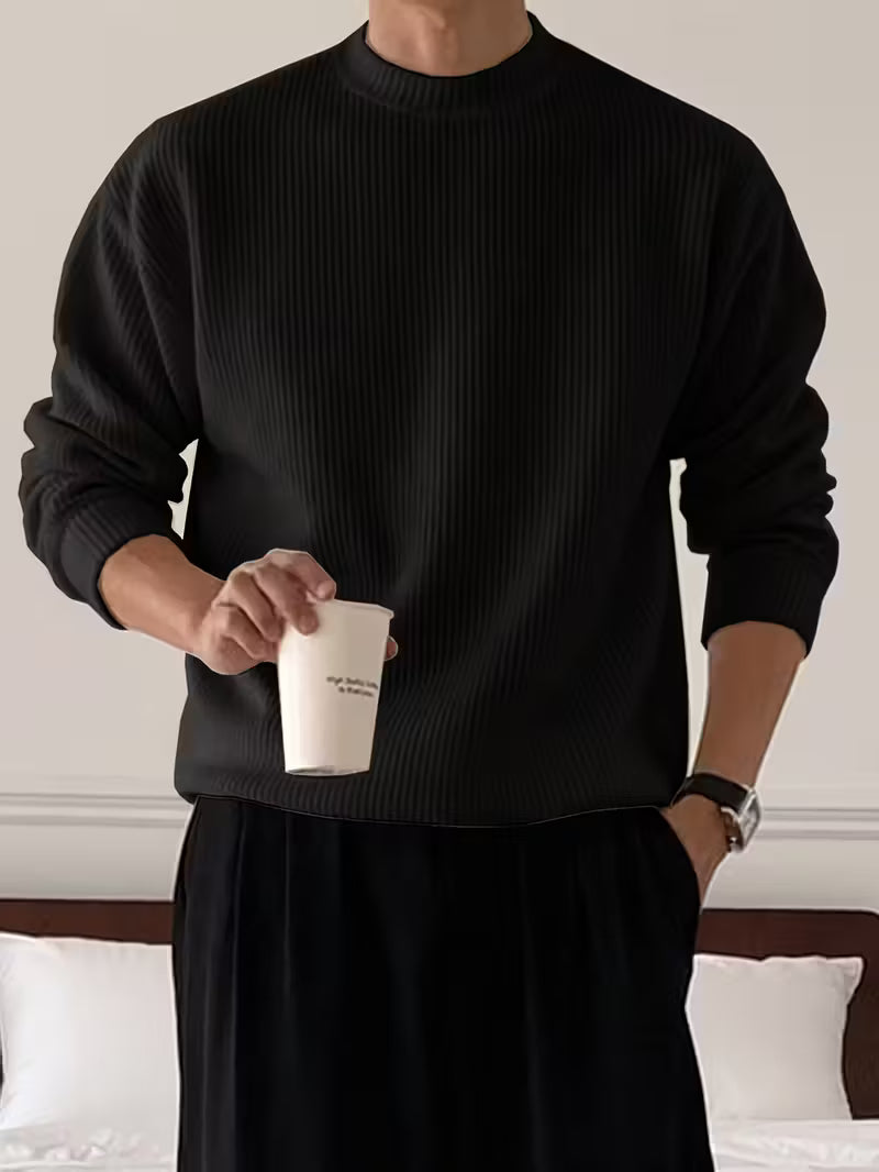 Knitted Jumper with Round Neck and Long Sleeves