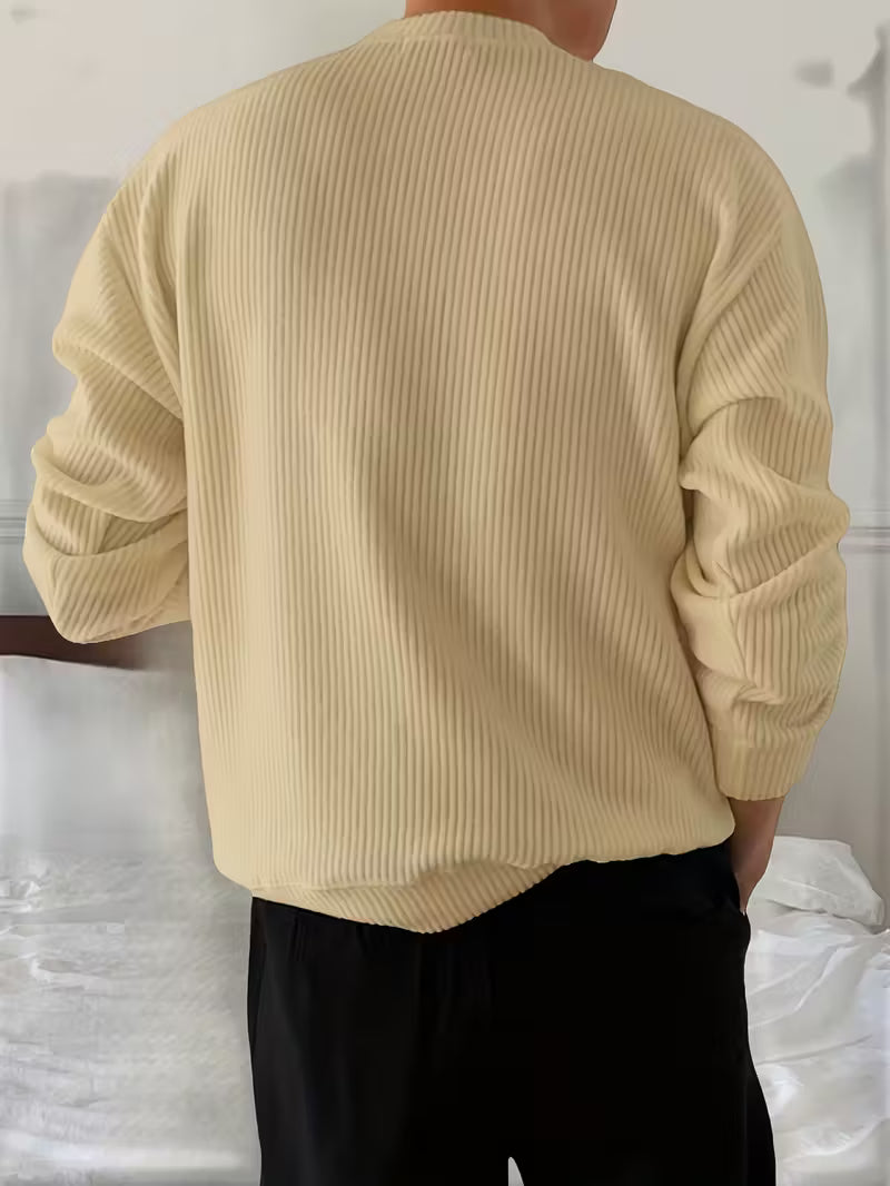 Knitted Jumper with Round Neck and Long Sleeves