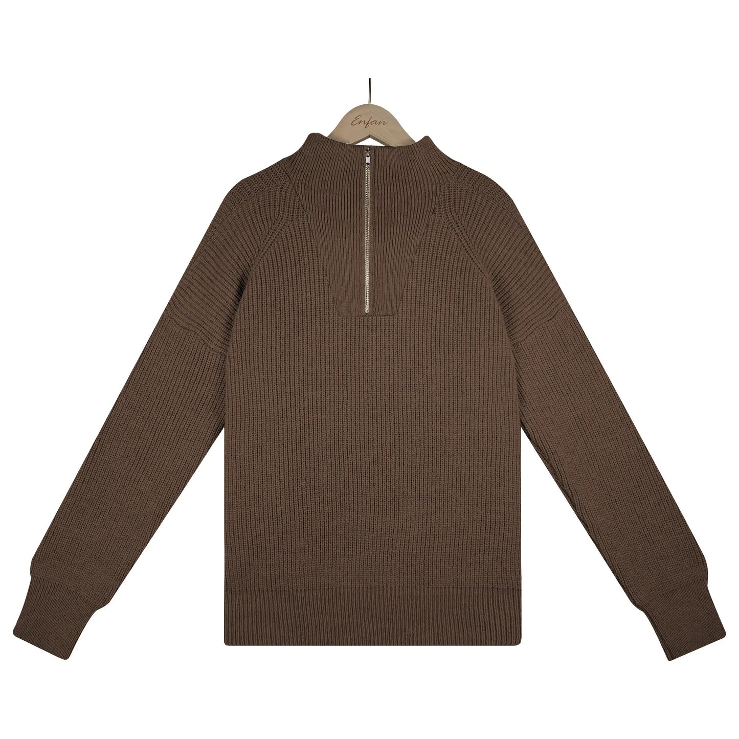 Knitted Women's Sweater with Half Zip - Janel