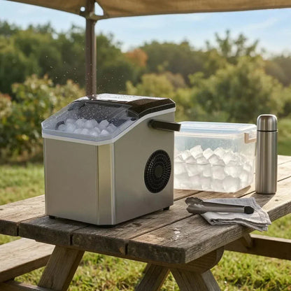 Stainless Steel Ice Cube Maker with Transparent Lid for Fresh Ice Cubes