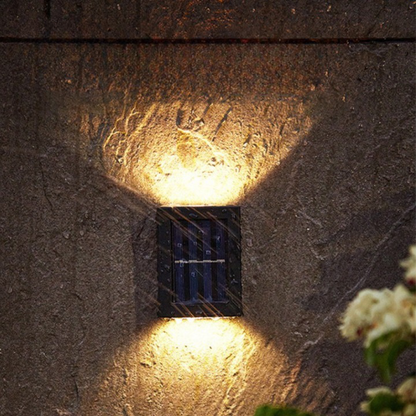 Solar Wall Lamp with Up & Down Lighting for Outdoors
