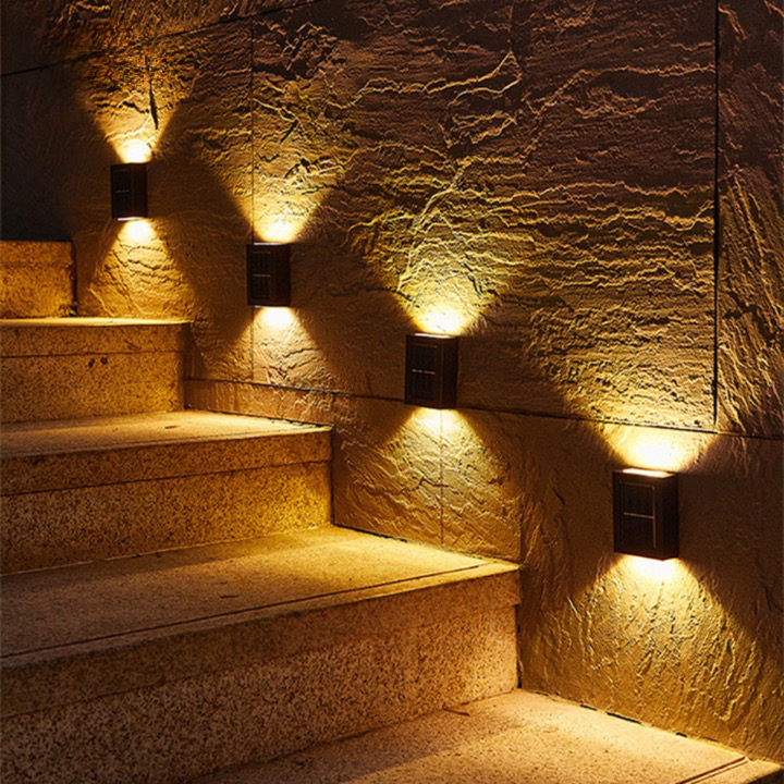 Solar Wall Lamp with Up & Down Lighting for Outdoors