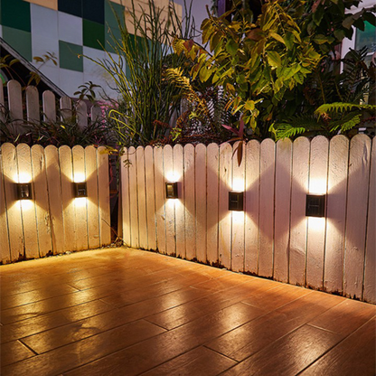 Solar Wall Lamp with Up & Down Lighting for Outdoors