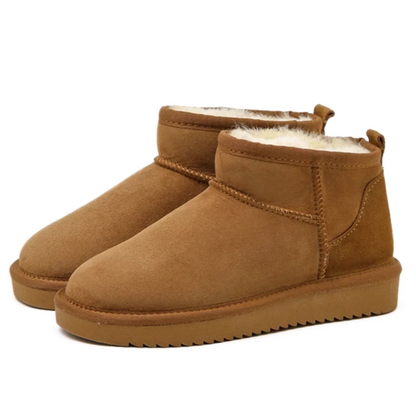 Bottes courtes avec doublure en fausse fourrure douce