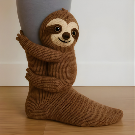 Unisex-Haussocken mit 3D-Tiermotiv und rutschhemmender Sohle – warm und bequem