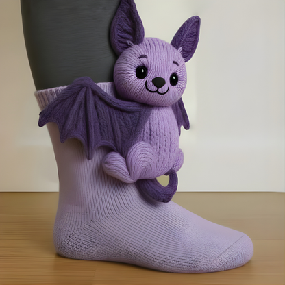 Meias de casa unissexo com design 3D de animais e sola antiderrapante – Quentes e confortáveis