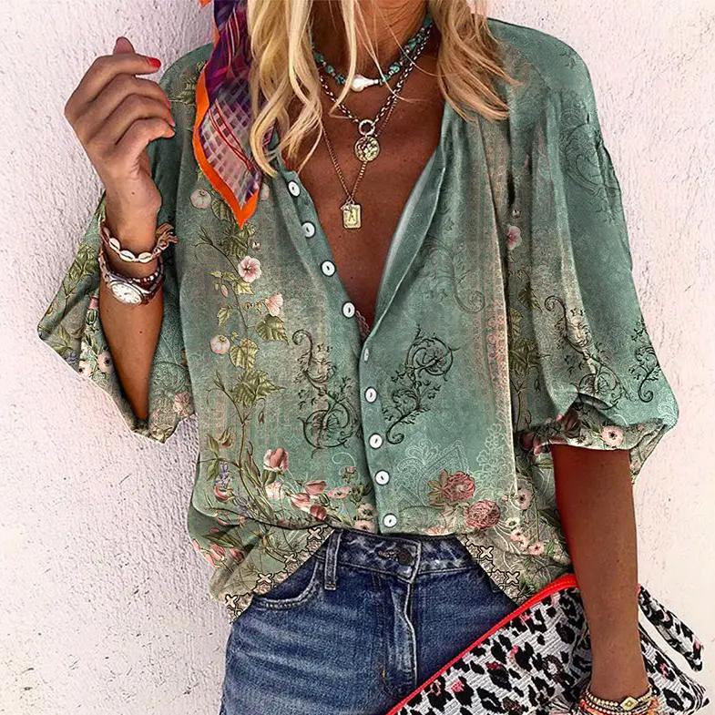 Ayla - Boho-blouse met bloemenprint voor dames