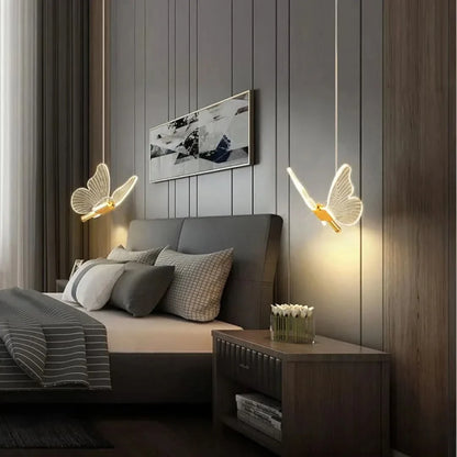 FlutterGlow - Luces colgantes LED con forma de mariposa