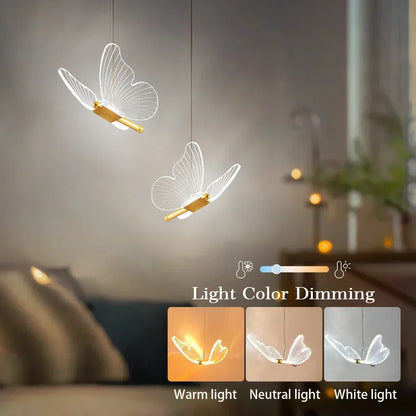 Lámpara colgante LED con mariposa - Elegancia y ambiente