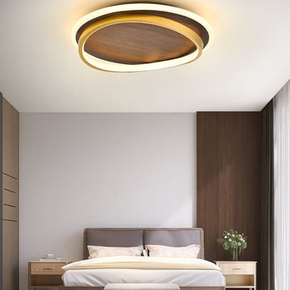 Modern Ceiling Light with LED Ring and Wood Look Design for Atmospheric Lighting