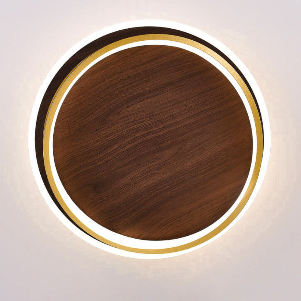 Modern Ceiling Light with LED Ring and Wood Look Design for Atmospheric Lighting