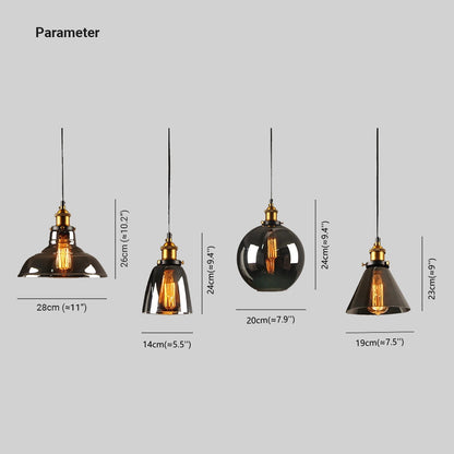 Vintage Industrial Pendant Light – Glass & Metal
